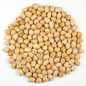 Garbanzo beans on white surface