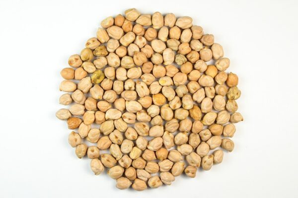 Garbanzo beans on white surface